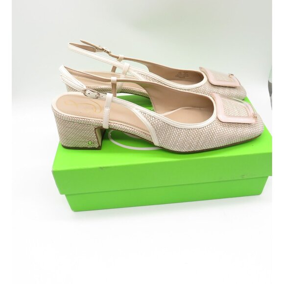Sam Edelman Tracie Women's Beige Slingback Block Heel Shoes 11 NEW - Picture 1 of 9